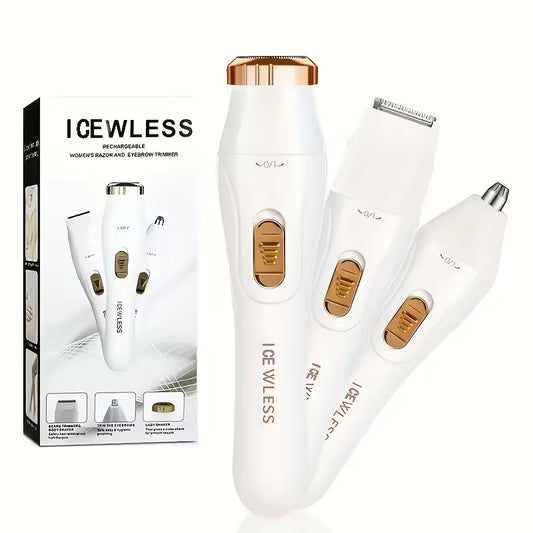 3-in-1 Electric Hair Removal Set – USB Rechargeable Trimmer for Women