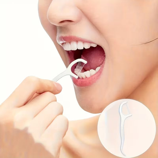 100pcs Dental Floss Sticks Set – Portable Deep-Clean Oral Care