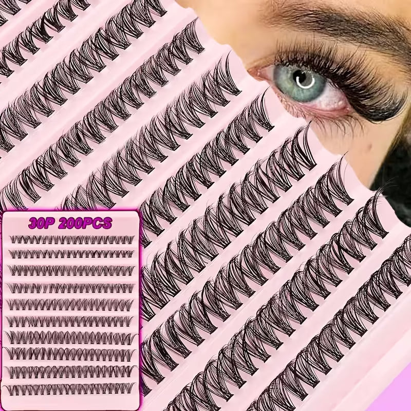 200 / 640 Clusters False Eyelashes – Russian DD Volume Lash Clusters
